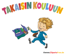 Junge geht in die Schule Clipart erster Schultag