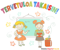 Willkommen zurück in der Schule Bild, Druckvorlage, Clipart