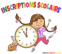 Einschulung auf Französisch Clipart, Plakat, Illustration