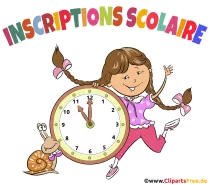 Einschulung auf Französisch Clipart, Plakat, Illustration