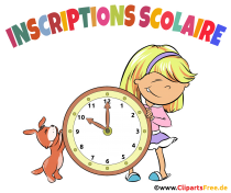 Einschulung in erster Klasse Französisch Clipart, Bild, Plakat