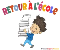 Rückkehr in die Schule in Französischer Sprache Illustration, Bild