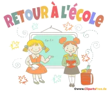 Schulanfang auf Französisch Bild, Clipart, Cartoon