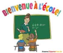 Schulbeginn Clipart, Plakat auf Französisch