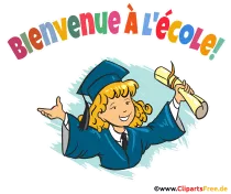 Transparentes Clipart Willkommen in der Schule auf Französisch
