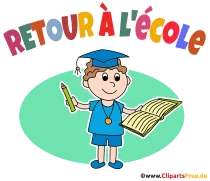 Wieder Schule Französisch Illustration, Plakat, Vorlage