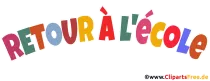 Wiederkehren in die Schule bunte Buchstaben zum Ausdrucken
