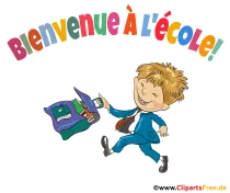 Willkommen in der Schule auf Französisch Clipart, Bild