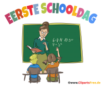 Schulanfang in Niederlande Clipart, Illustration, Bild