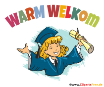 Warm Welkom Clipart, E-Karte, Illustration in Niederländisch