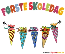 Erster Tag in der Schule Norwegisch Clipart, Illustration