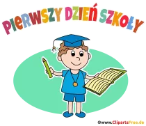 Der erste Tag in der Schule in Polnischer Sprache E-Karte, Grusskarte