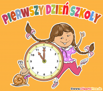 Erster Tag in der Schule auf Polnisch Clipart, Illustration