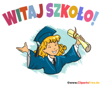 Illustration herzlich willkommen in der Schule auf Polnisch