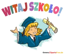 Illustration herzlich willkommen in der Schule auf Polnisch