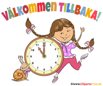 Willkommen zurück auf Schwedisch - Clipart zum Thema Schulanfang