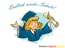 Endlich wieder Schule - Clipart zum Thema Einschulung