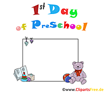 Erster Tag in der Grundschule auf Englisch - Bildrahmen transparent