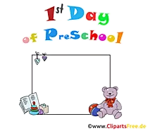 Erster Tag in der Grundschule auf Englisch - Bildrahmen transparent