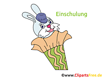 Wünsche zur Einschulung Karte, Bild, Cartoon, Clipart