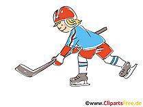 Stürmer Eishockey Clipart, Bild, Comic, Cartoon, Illustration gratis