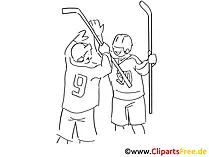 Zwei Eishockeyspieler zum Ausmalen Ausmalbild