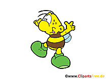 Comic Biene freudig Clipart Bild gratis Comic Biene freudig Clipart Bild gratis