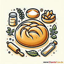 Brötchen Clip Art - Bilder zum Thema Backwaren