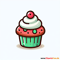 Muffin auf weißem Hintergrund Clipart - Bilder zum Thema Backwaren