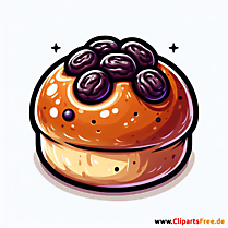 Rosinenbrötchen Clipart - Bilder zum Thema Backwaren