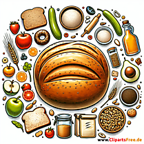 Vollkornbrot Clipart - Bilder zum Thema Backwaren