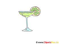 Cocktail mit Zitrone Clipart kostenlos