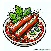 Currywurst Clipart zum Thema Essen