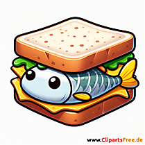 Fischbrötchen Clipart zum Thema Essen