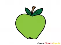 Grüner Apfel Bild, Clipart, Illustration, Grafik, Zeichnung kostenlos