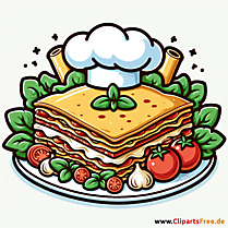 Lasagne Clipart zum Thema Essen