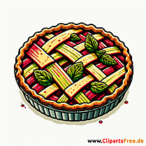 Rhabarberkuchen Clipart zum Thema Essen