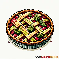 Rhabarberkuchen Clipart zum Thema Essen