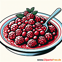 Rote Grütze Clipart zum Thema Essen