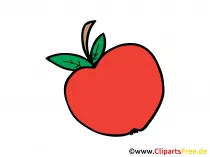 Roter Apfel Bild, Clipart, Illustration, Grafik, Zeichnung kostenlos