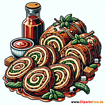 Rouladen Clipart zum Thema Essen