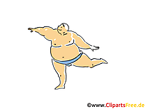 Sumoringer Cartoon, Clipart, Bild, Illustration
