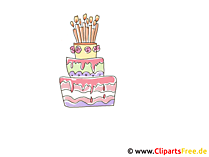 Torte mit Creme zum Geburtstag Clipart