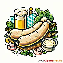 Weißwurst Clipart zum Thema Essen