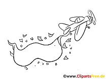 Flieger mit Fahne Clipart, Bild, Zeichnung, Cartoon