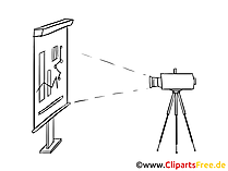Leinwand und Beamer Clipart, Bild, Zeichnung, Cartoon