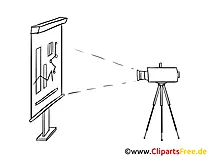 Leinwand und Beamer Clipart, Bild, Zeichnung, Cartoon
