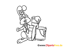 Maler Hase Clipart, Bild, Zeichnung, Cartoon