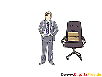 Manager und Chefsessel Clipart, Grafik, Bild, Cartoon