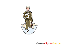 Mensch in Eierschale Clipart, Bild, Cartoon